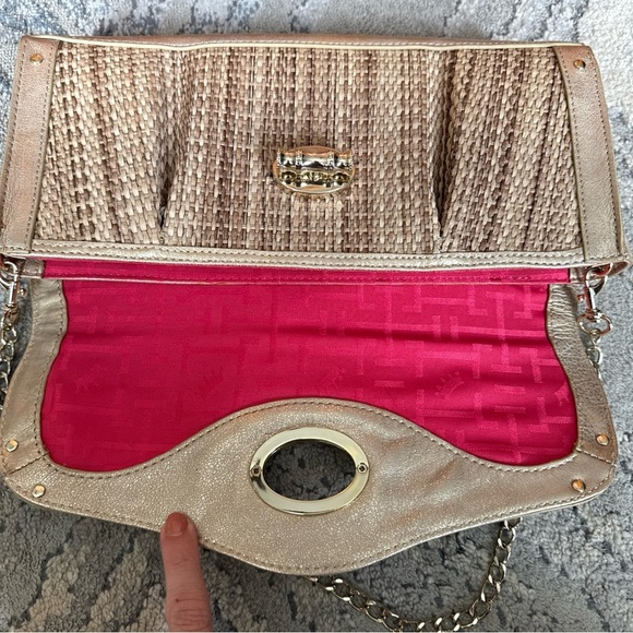 Elaine Turner Clutch Envelope Chain Strap Kisslock Handbag Shoulder Bag - Picture 8 of 10